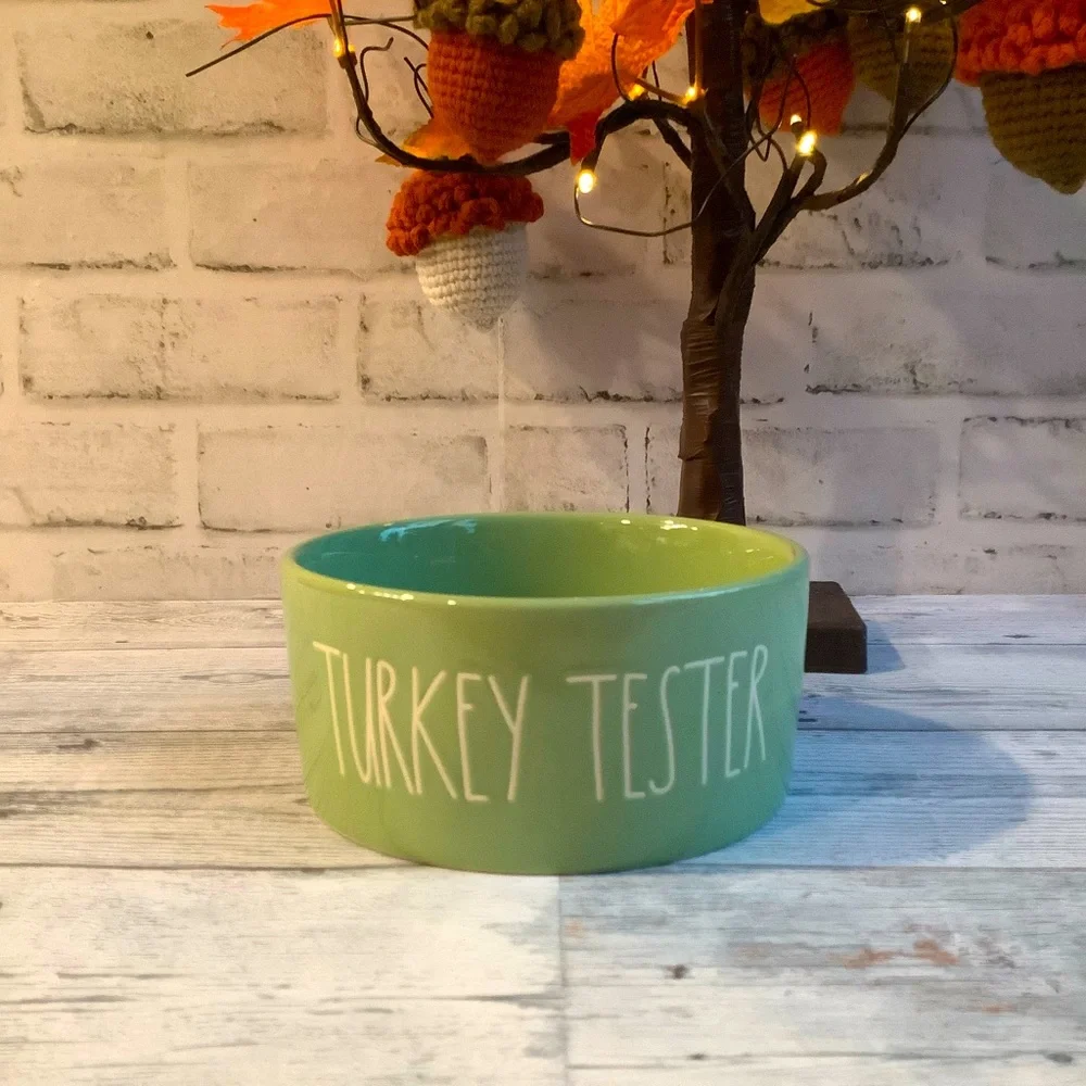 Rae Dunn Ceramic Turkey Tester Pet Bowl